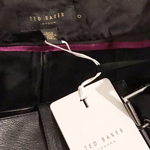 Ted Baker Faydell belted faux-leather trousers Size 0 NWT - Picture 8 of 10